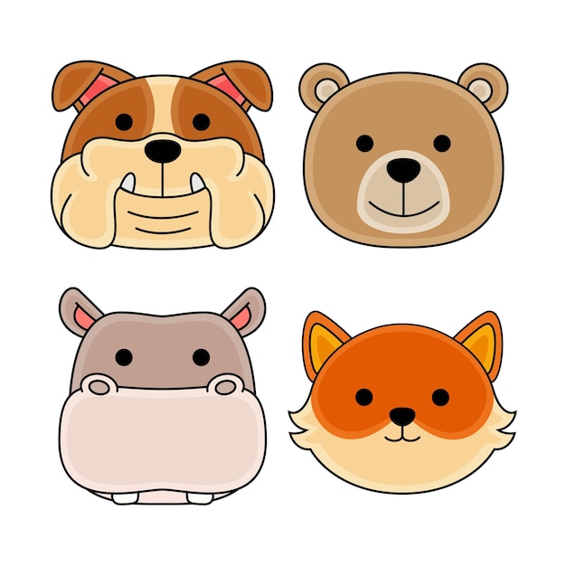conjunto de ilustraciones vectoriales de objetos animales