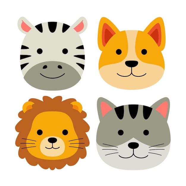 conjunto de ilustraciones vectoriales de objetos animales