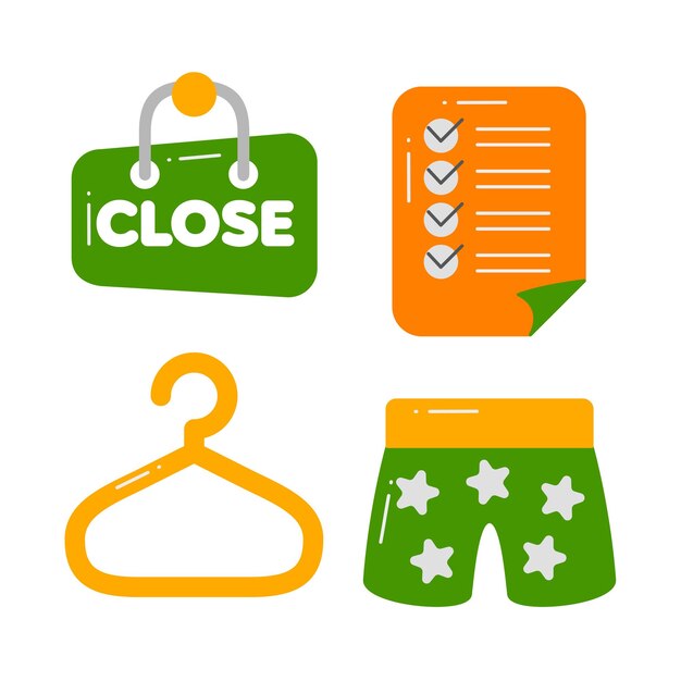 conjunto de ilustraciones vectoriales de objetos de compras