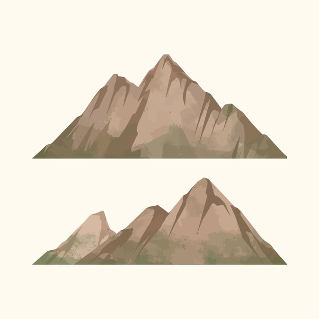 Vector conjunto de ilustraciones vectoriales de paisaje de montaña