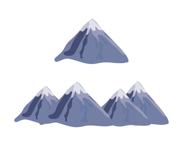Conjunto de ilustraciones vectoriales de paisajes de arte de clips de montaña