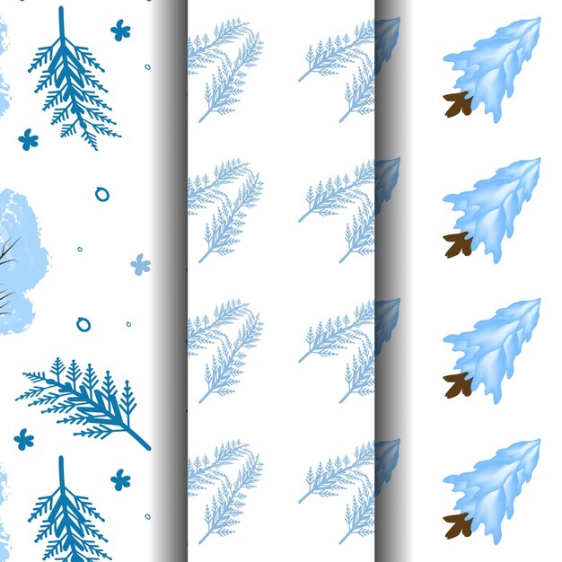 Conjunto de ilustraciones vectoriales de patrones de invierno Estupendos patrones de invierno dibujados a mano para su decoración