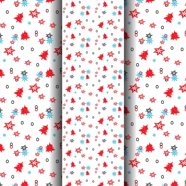 Conjunto de ilustraciones vectoriales de patrones de invierno Estupendos patrones de invierno dibujados a mano para su decoración