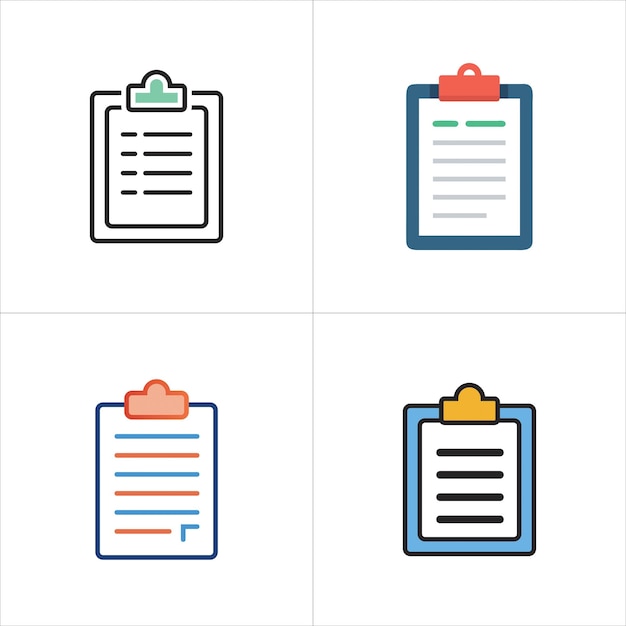 Conjunto de ilustraciones vectoriales para el portapapeles