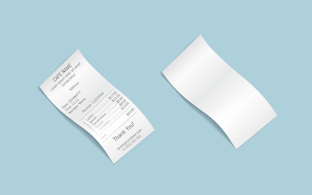 Vector conjunto de ilustraciones vectoriales realistas de facturas de compras en papel