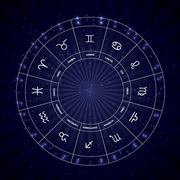 Conjunto de ilustraciones vectoriales de signos del zodiaco