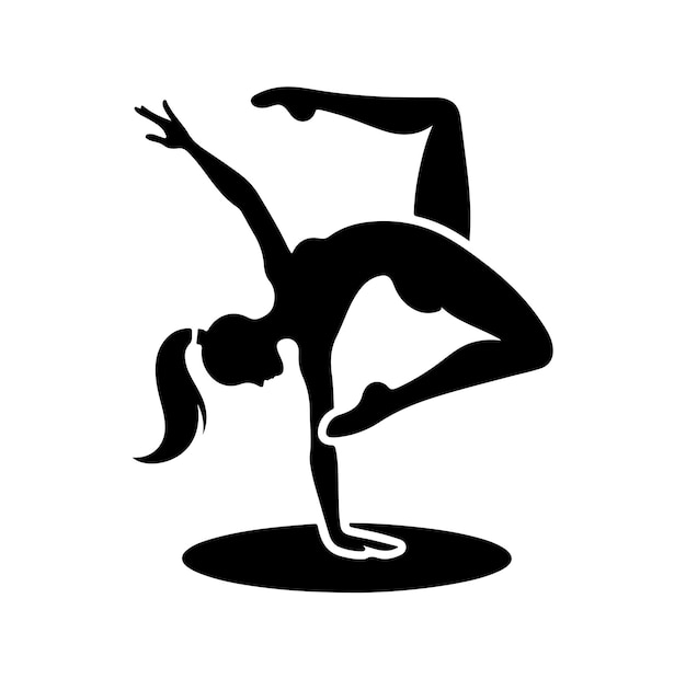 Conjunto de ilustraciones vectoriales de silueta femenina de gimnasia