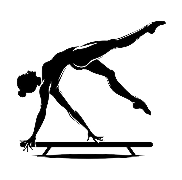 Conjunto de ilustraciones vectoriales de silueta femenina de gimnasia