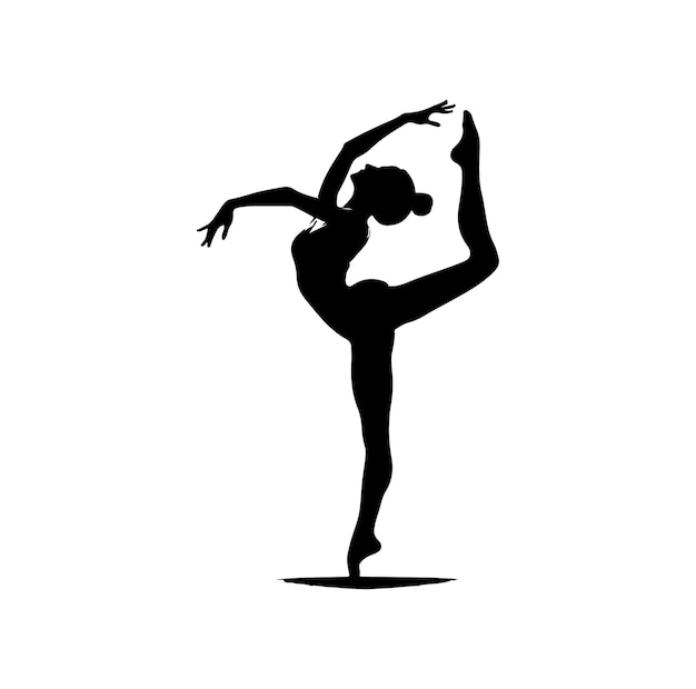 Conjunto de ilustraciones vectoriales de silueta femenina de gimnasia