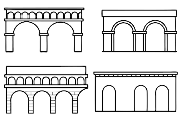 un conjunto de imágenes de arcos y arcos
