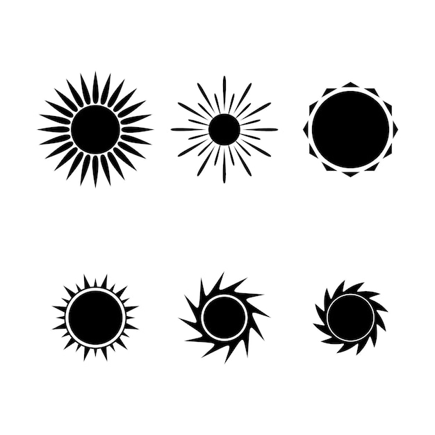un conjunto de imágenes en blanco y negro con el sol en el medio