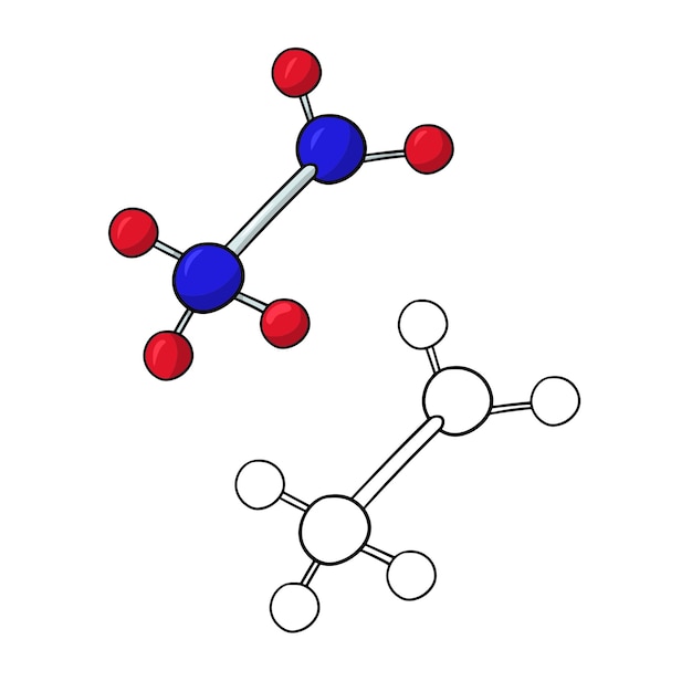 Un conjunto de imágenes un diagrama simple de la estructura de una molécula un vector en estilo de dibujos animados