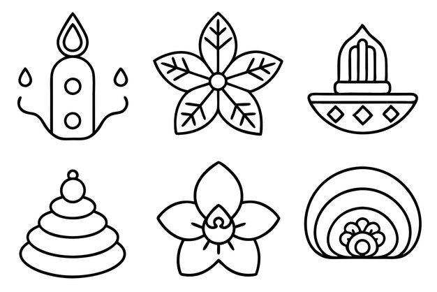 un conjunto de imágenes de diferentes diseños, incluida una que tiene la palabra flores en ella