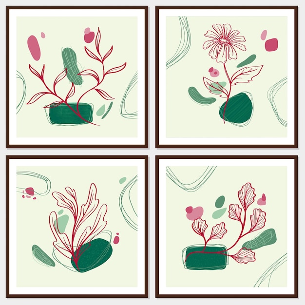 Un conjunto de imágenes con plantas y flores