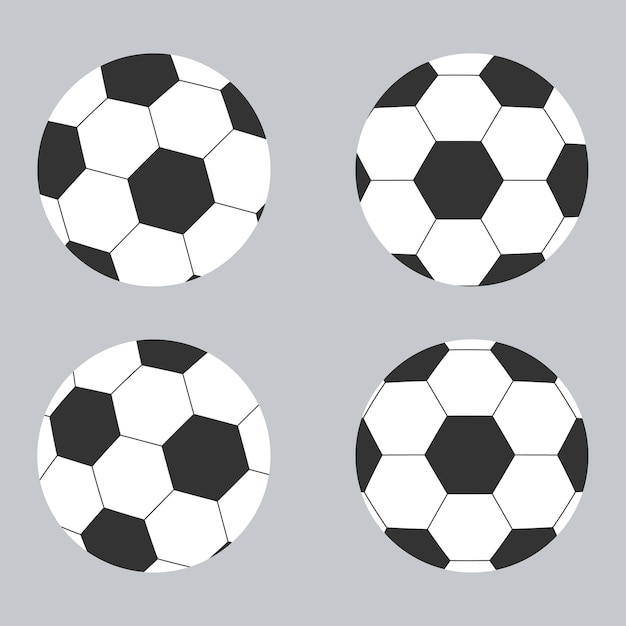 Conjunto de imágenes prediseñadas de balón de fútbol aislado.