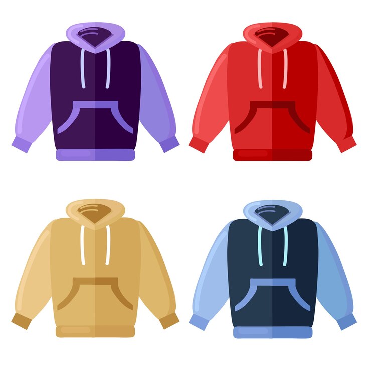 Vector conjunto de imágenes prediseñadas de icono de sudadera con capucha ilustración vectorial aislada