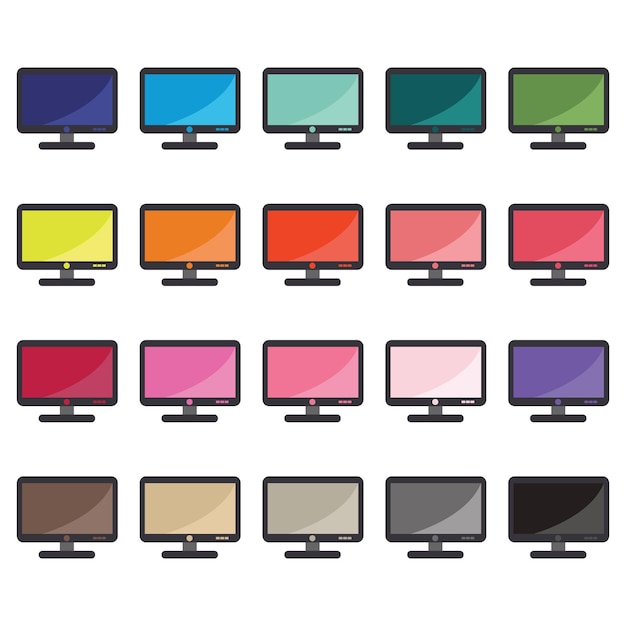 Conjunto de imágenes prediseñadas de pantalla de monitor de computadora
