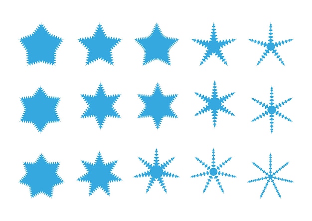 Conjunto de imágenes vectoriales de copo de nieve