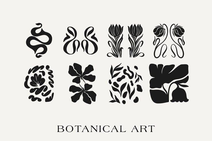Vector conjunto de impresión de mercado de flores diseño dibujado a mano para papel tapiz decoración de pared impresión postal plantilla de portada banner