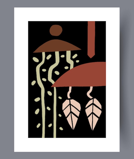 Conjunto de impresiones vectoriales abstractas escandinavas