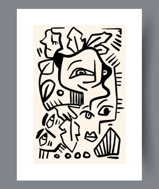 Conjunto de impresiones vectoriales abstractas escandinavas