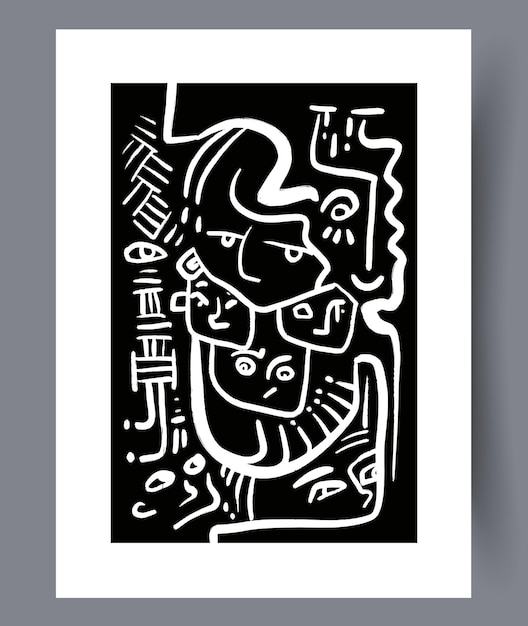 Conjunto de impresiones vectoriales abstractas escandinavas