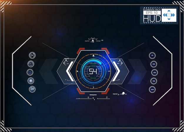 Conjunto de infografía azul futurista como pantalla de visualización. mostrar elementos de navegación para la web y la aplicación. interfaz de usuario futurista. gráfica virtual