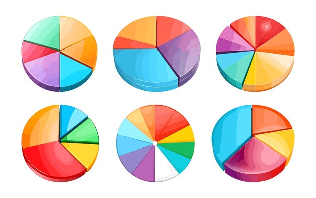 Conjunto de infografía gráfico circular icono vector ilustración