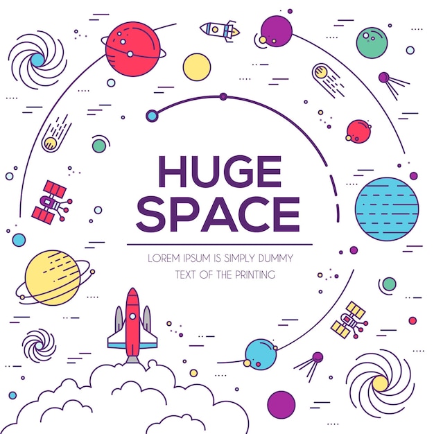 Conjunto de infografía de gran universo.