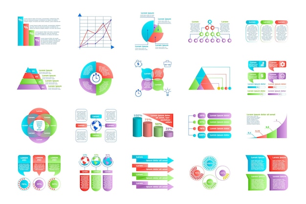 Vector conjunto de infografía