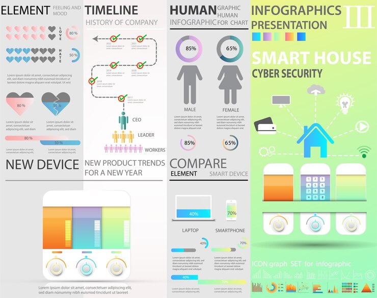 Vector conjunto de infografía