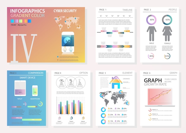 Vector conjunto de infografía