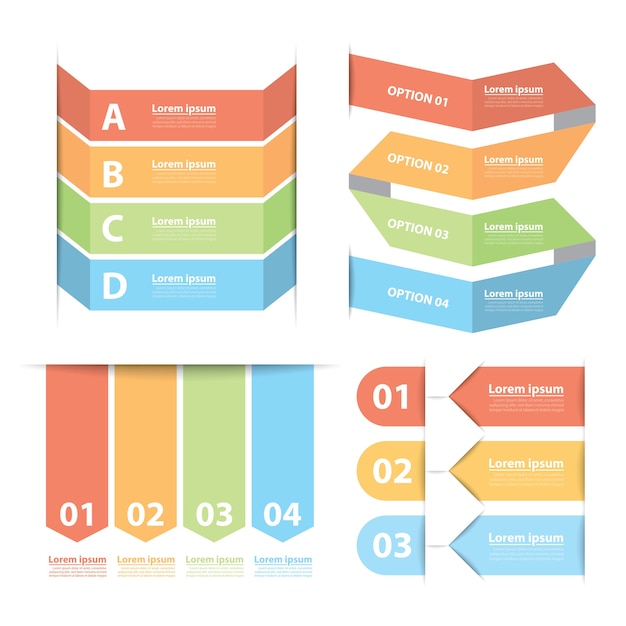 Conjunto de infografías de banners opcionales