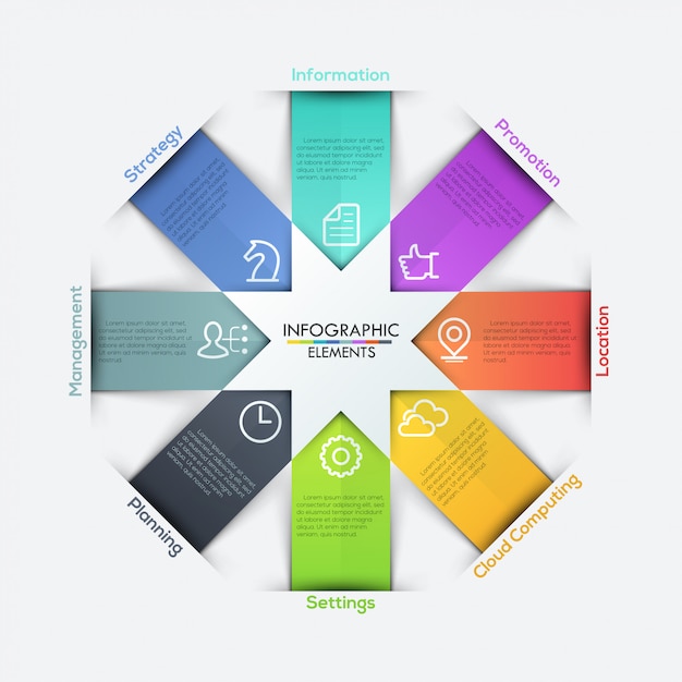 conjunto de infografías de estrellas flechas cintas
