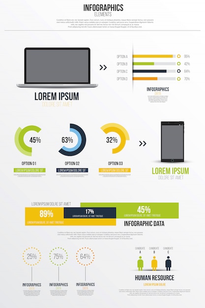 Conjunto de infografías gráficos y elementos