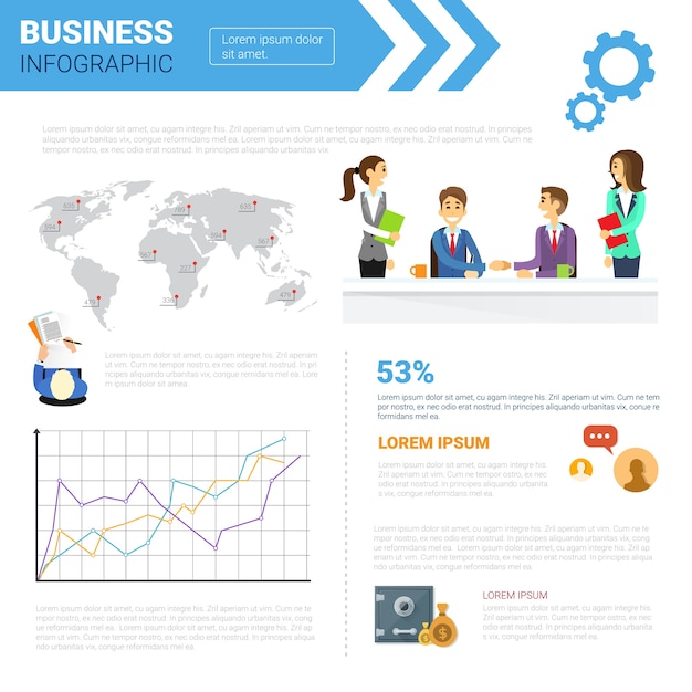 Conjunto de infografías de negocios