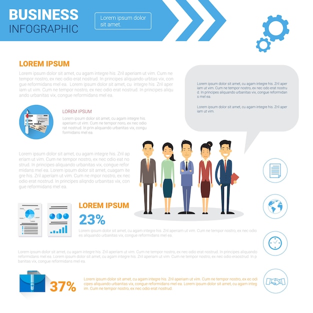 Vector conjunto de infografías de negocios