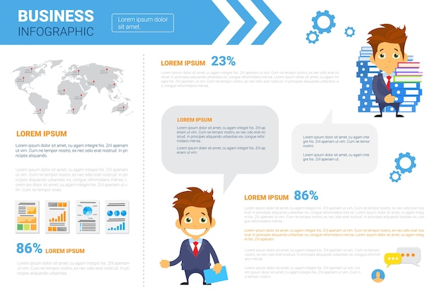 Conjunto de infografías de negocios