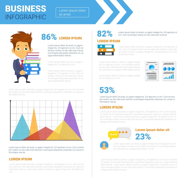 Conjunto de infografías de negocios