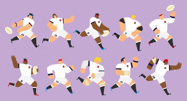 Vector conjunto de inglaterra rugby team