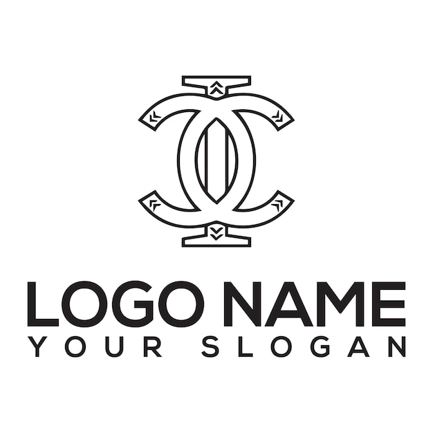 Conjunto inicial de letras del logotipo Diseño de plantilla de letra mínima del logotipo