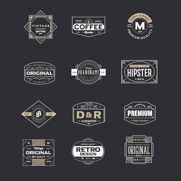 Vector conjunto de insignia vintage