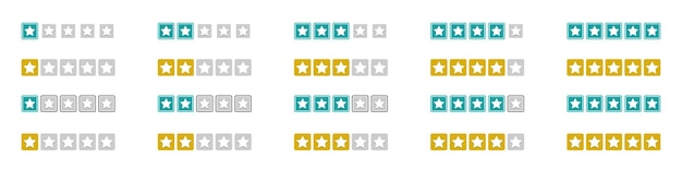 conjunto de insignias de estrellas de clasificación de diseño plano