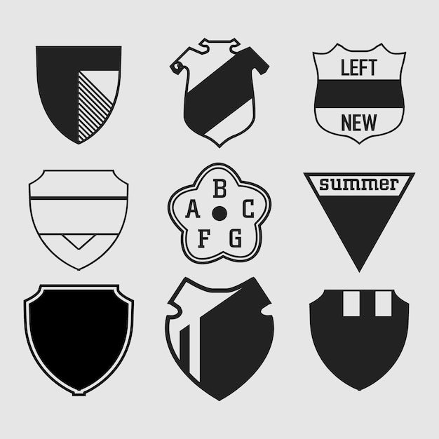 Vector conjunto de insignias y etiquetas retro vintage elementos heráldicos