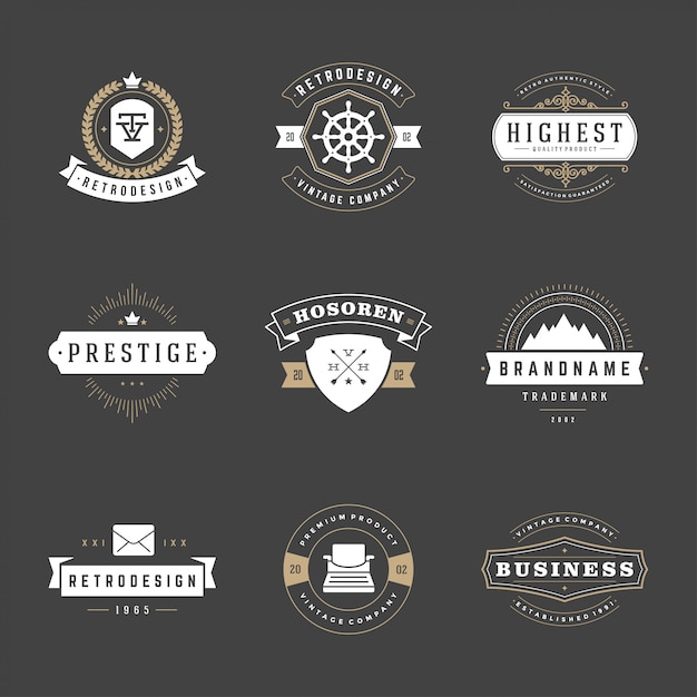 Vector conjunto de insignias y logotipos vintage retro vector elementos de diseño