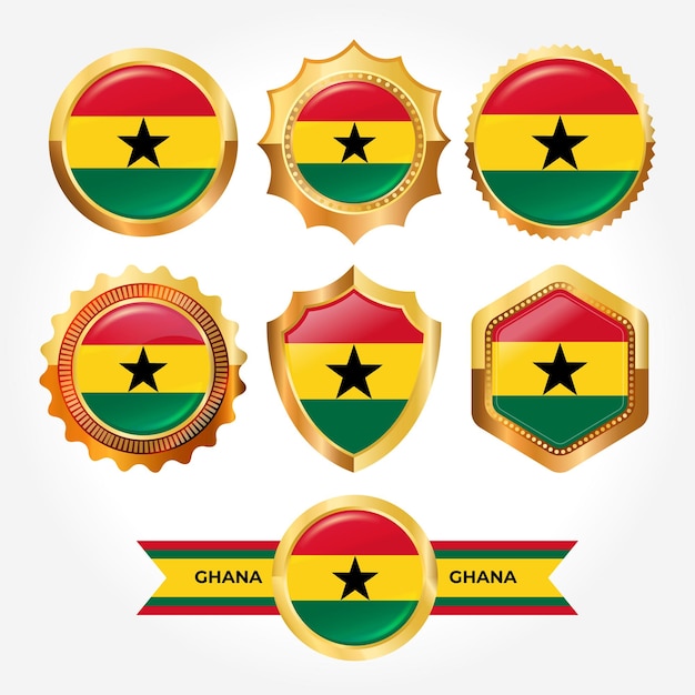 Conjunto de insignias de lujo de la bandera de ghana