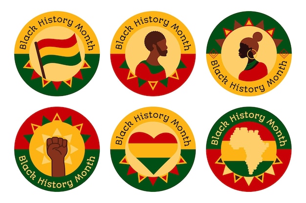 El conjunto de insignias del Mes de la Historia Negra