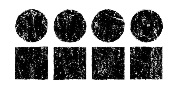 Conjunto de insignias de sellos postales Grunge Insignias abstractas con textura angustiada Sello de goma en blanco rayado insignias de compras