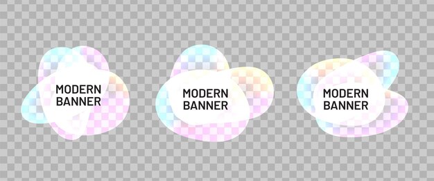 Conjunto de insignias transparentes modernas