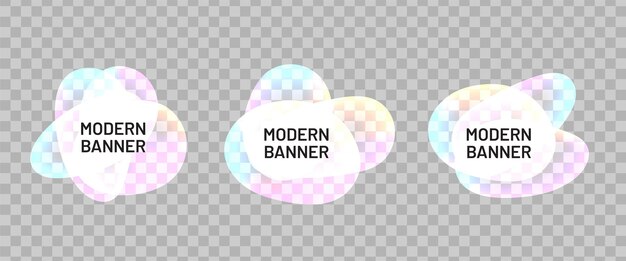 Vector conjunto de insignias transparentes modernas